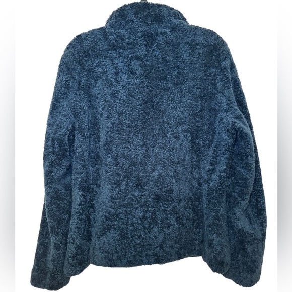 Pendleton Women's Navy Sherpa Jacket Plaid Trim Detail Size L - Picture 5 of 16